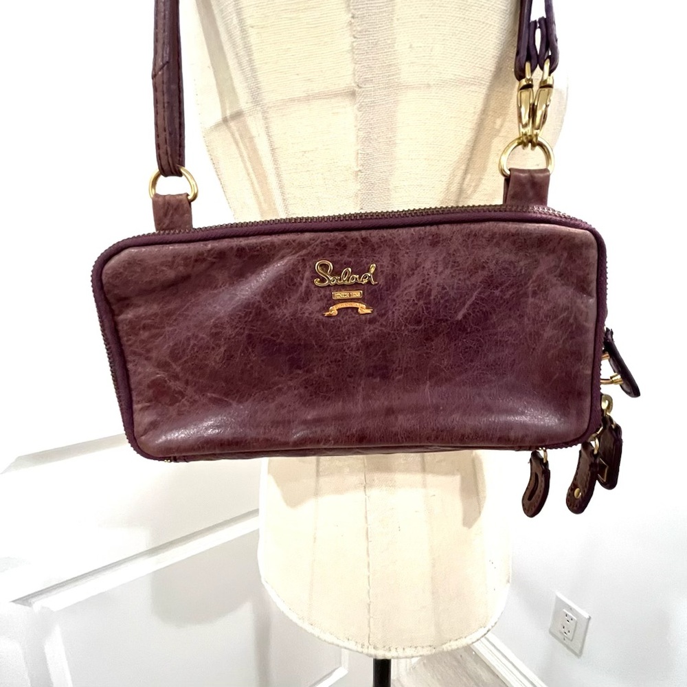 Salad adjustable leather shoulder purse